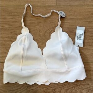 Real off White Scalloped Bralette